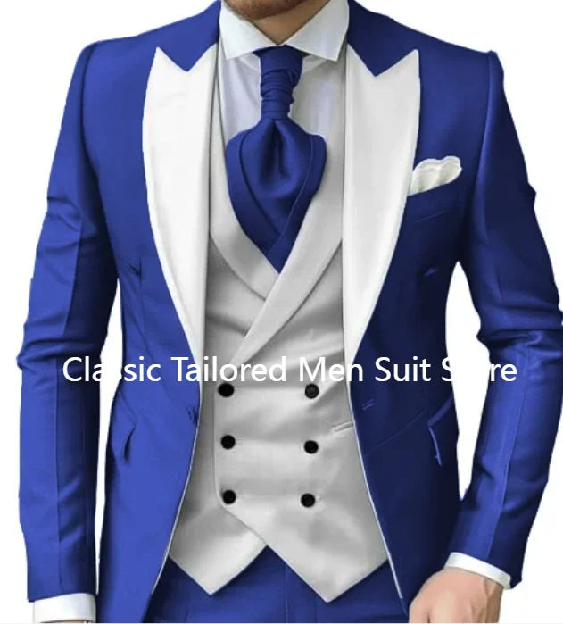 Elegant Wedding 3 Piece Jacket Pants Vest Full Set Luxury LADYLYS