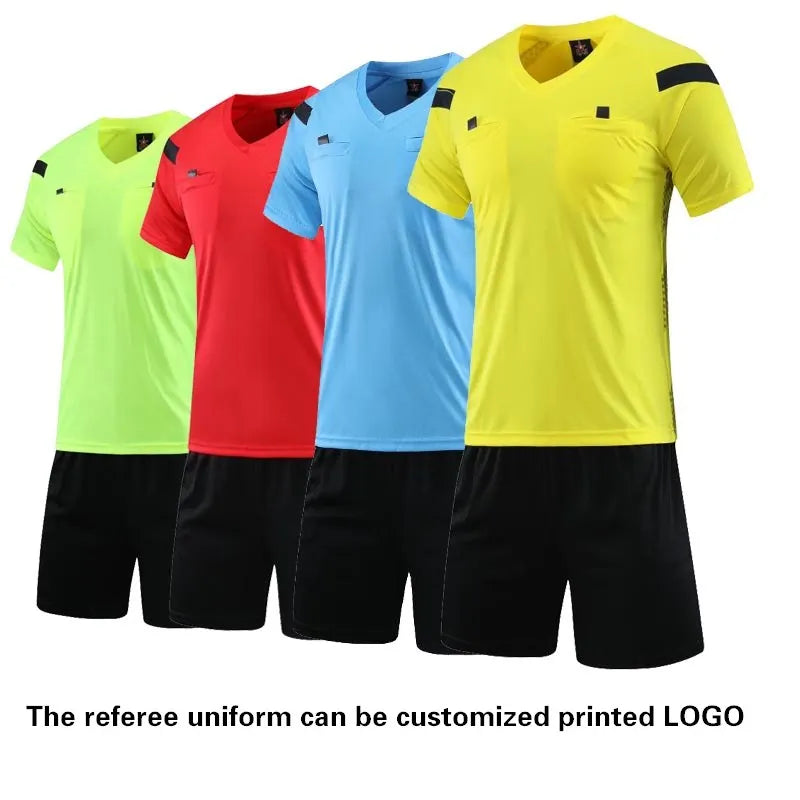 Costume d'arbitre uniforme de football maillot de marque short à manches courtes d'été