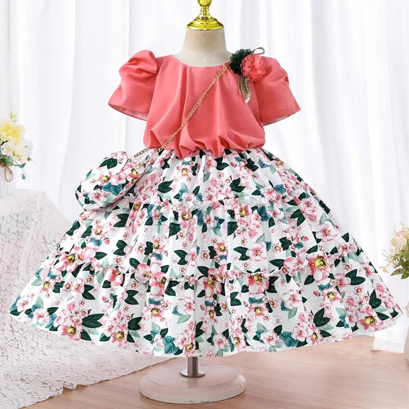 Robe élégante en Tulle à motif Jacquard pour filles, tenue princesse décontractée