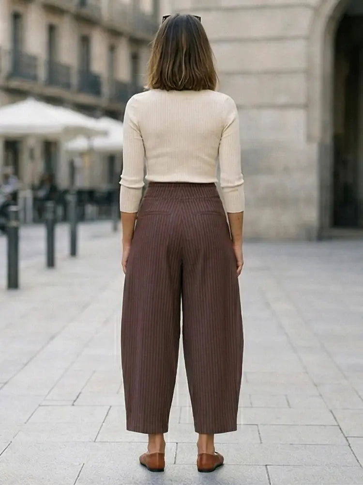 Willshela Women Fashion Solid Front Zipper Pleated Wide Leg Pants Vintage LADYLYS