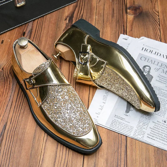 CALVIN Chaussures décontractées brillant Or en cuir verni de Luxe