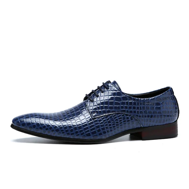 Chaussures habillées pour hommes LuxuryGrain Chaussures Oxford à enfiler Chaussures en cuir à bout pointu