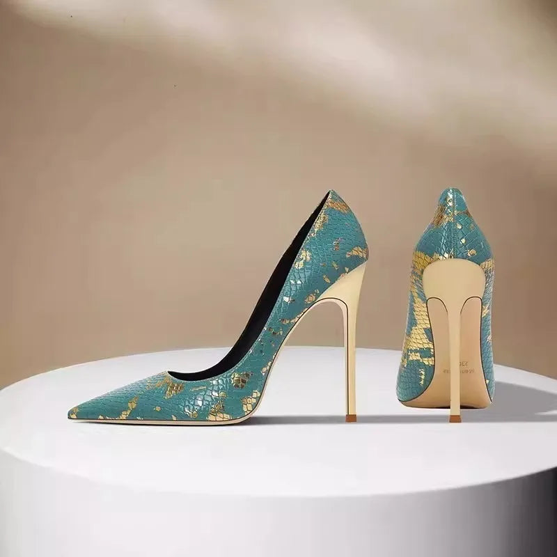 Women Shoes 6-10cm Snake Pattern Fashion Pointed Toe LADYLYS