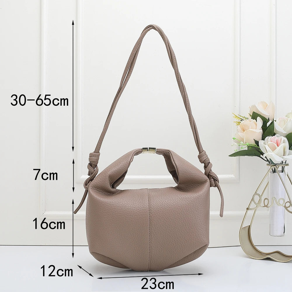 Sac à main en cuir litchi de couleur unie pour femme de haute qualité