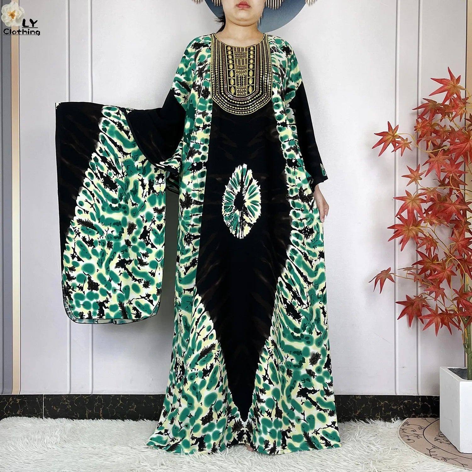 Summer Dress Bat Sleeve Casual Fashion Embroidered Round Neck LADYLYS