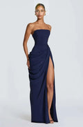 Sexy Solid Pleated Strapless Dress Lady Chic Off-shoulder Backless LADYLYS