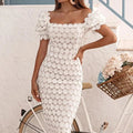 Elegant Solid Color Wrap Chest Commute Midi Skirt Three Colors LADYLYS