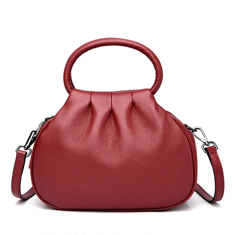 Sac à bandoulière en cuir de vachette 100 % de haute qualité pour femme, sac à main de luxe en cuir de couleur unie