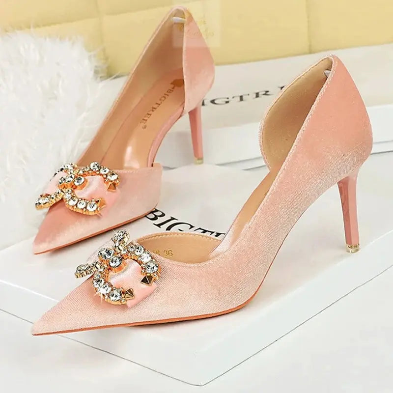 Luxury high heels Women 7 cm 10.5 cm stilettos Metal Rhinestone LADYLYS