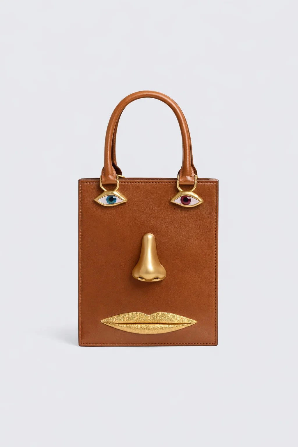 Retro 3D Face Handbag Niche Design Adult Girls Square Single Shoulder Bag LADYLYS