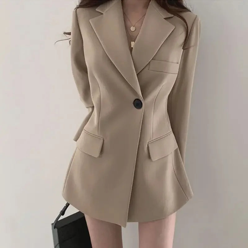 Blazer pour femmes, solides, slim, costume classique, vêtements de luxe pour printemps