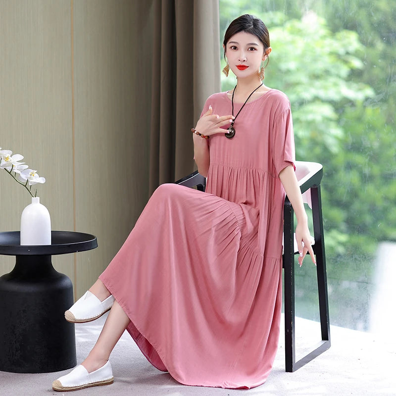 Summer Dresses Cotton Vintage Casual Print LADYLYS