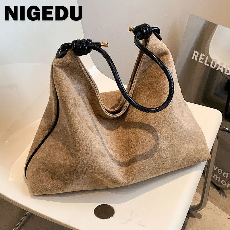 Sac à main vintage en cuir pour femme, grande capacité, nouveau design d'hiver en faux daim