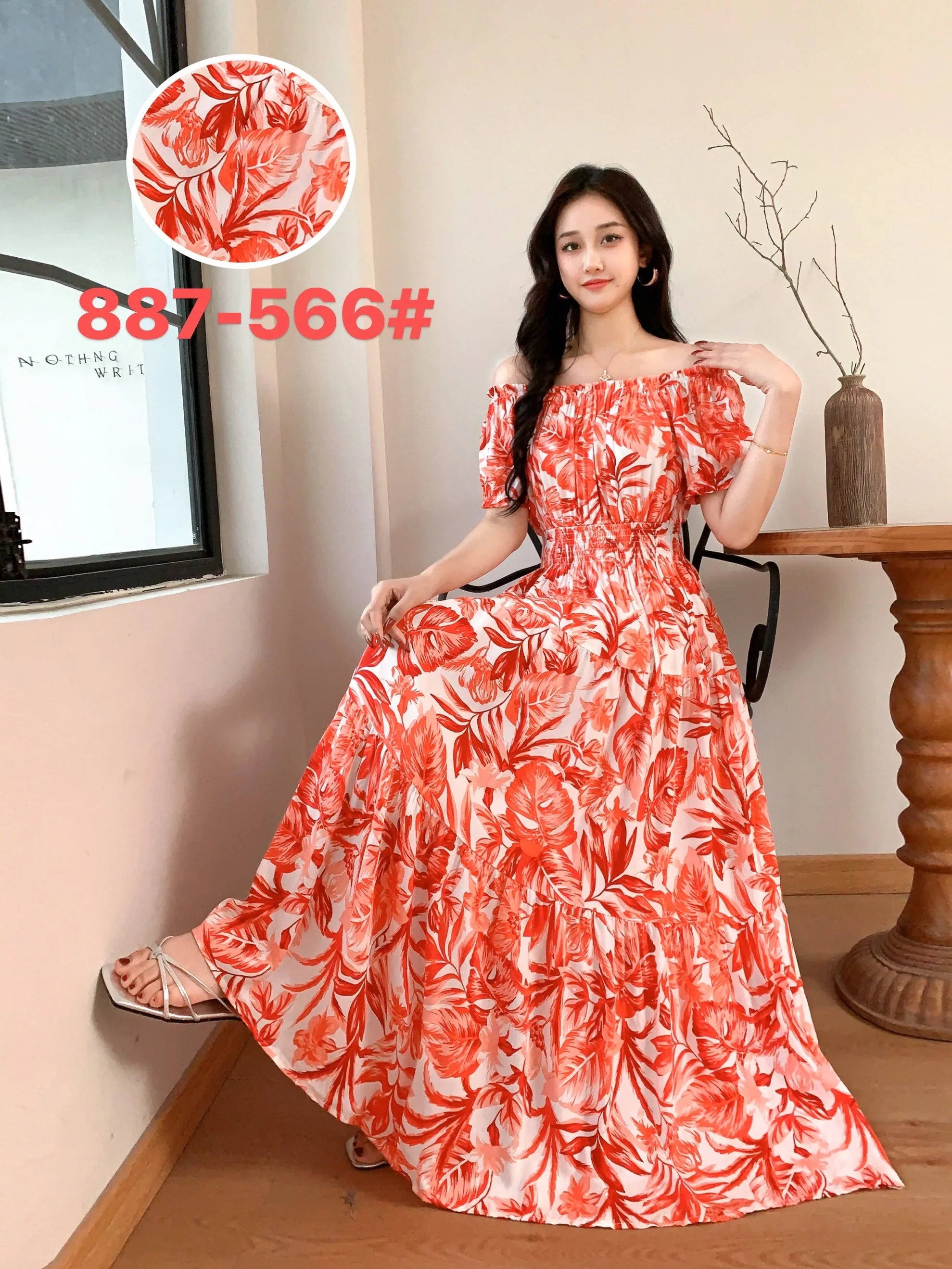 Women Summer Indian Clothes Bohemian Cotton Linen Floral dress LADYLYS