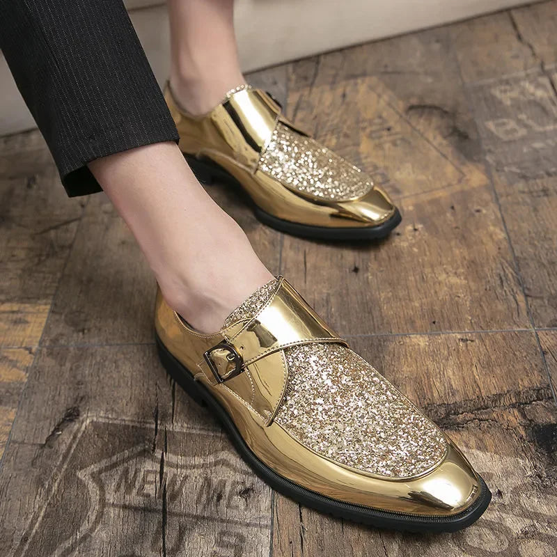 CALVIN Chaussures décontractées brillant Or en cuir verni de Luxe