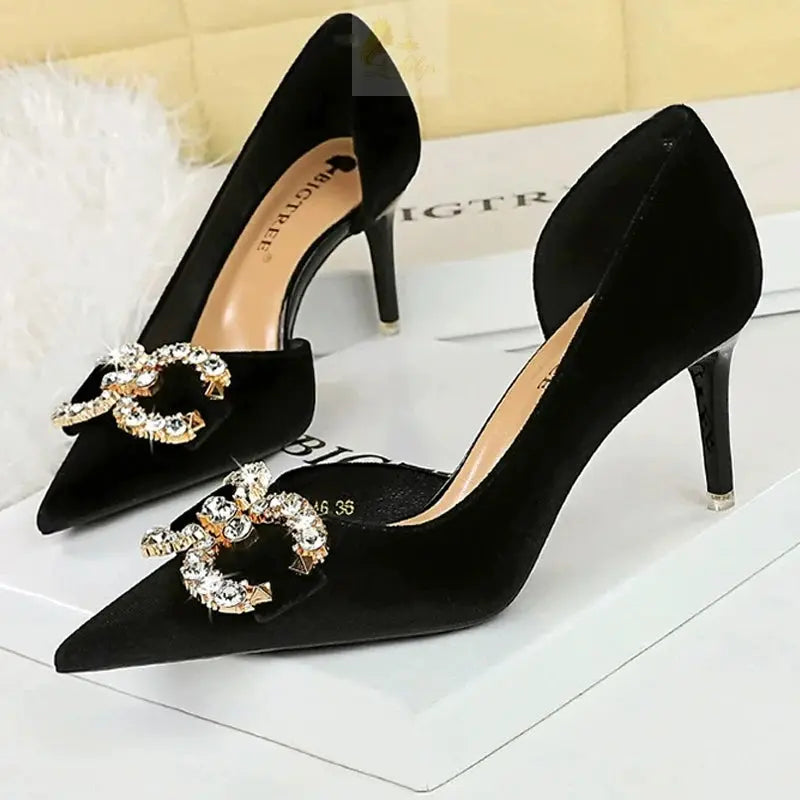 Luxury high heels Women 7 cm 10.5 cm stilettos Metal Rhinestone LADYLYS
