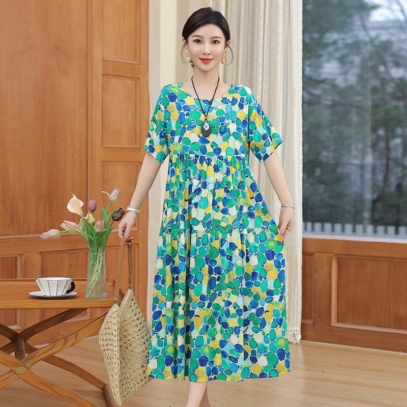 Summer Dresses Cotton Vintage Casual Print LADYLYS