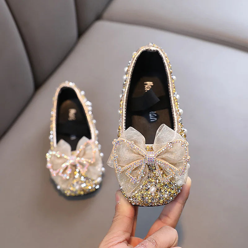 AINYFU Nœud Princesse Chaussures Filles Couleur Paillettes