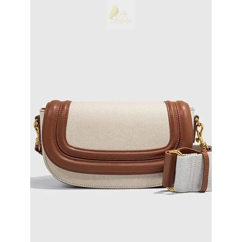 Crossbody Saddlebag with Wide Shoulder Strap Underarm Bag Street Trend PU LADYLYS