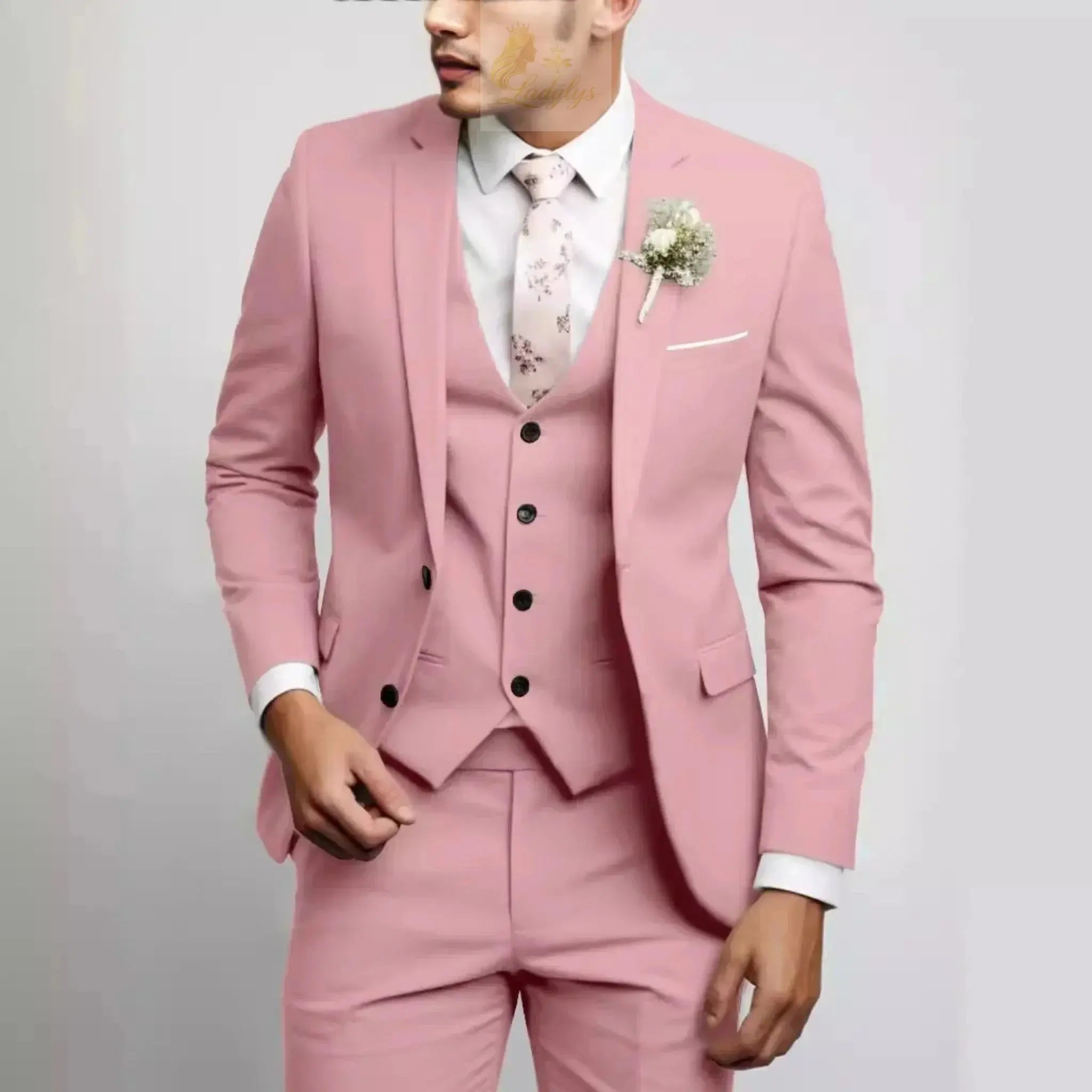 Men's Suits Regular Fit 3 Piece Elegant Tuxedos Set LADYLYS