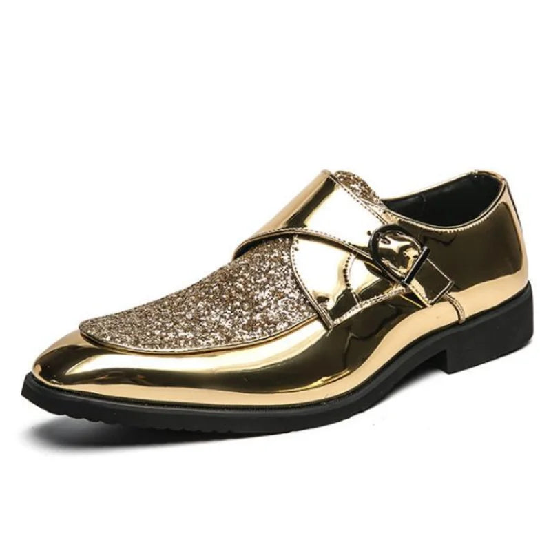 CALVIN Chaussures décontractées brillant Or en cuir verni de Luxe