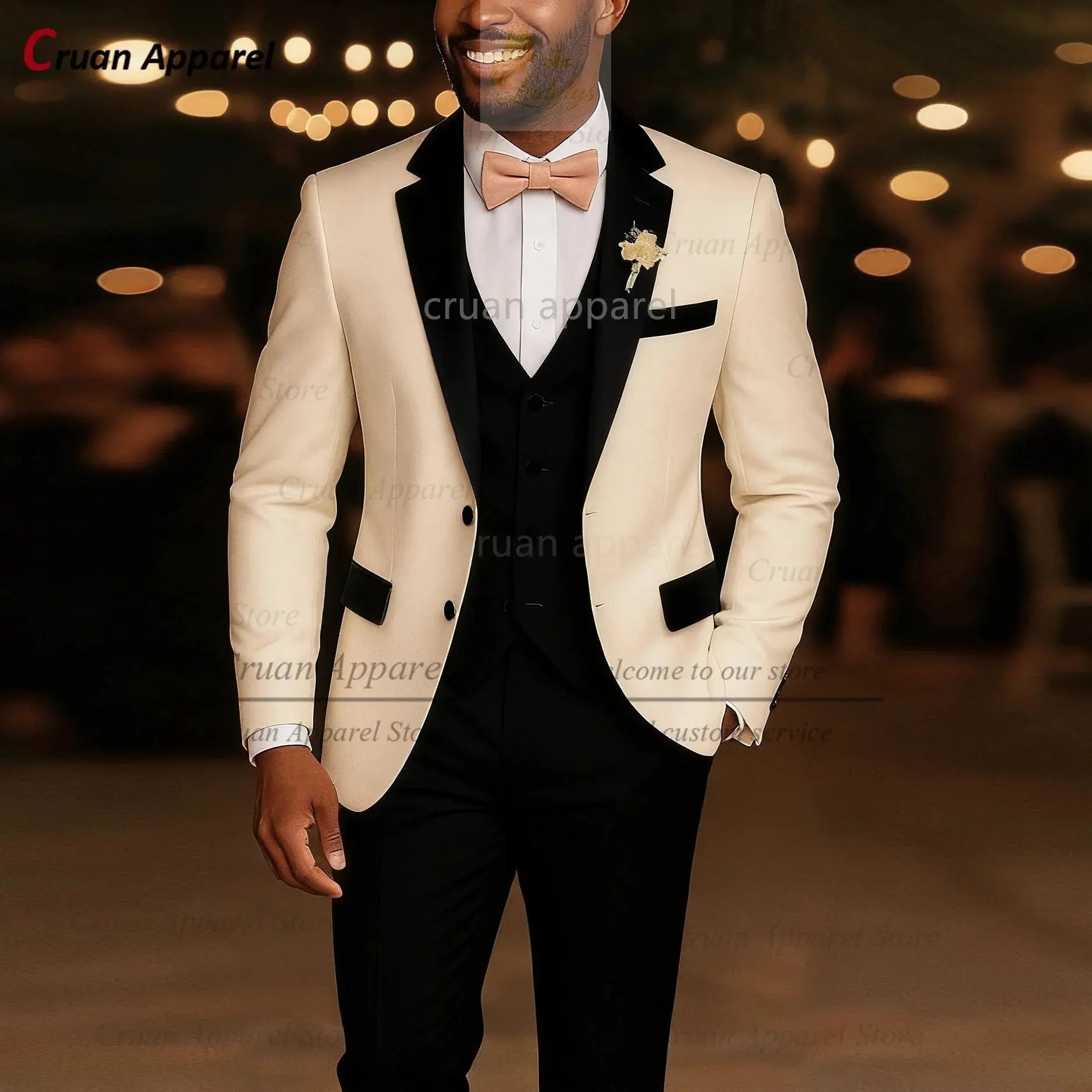 High Quality Suit Sets For Men Wedding Banquet Custom Groomsman Elegant Outfits 3 Pieces LADYLYS