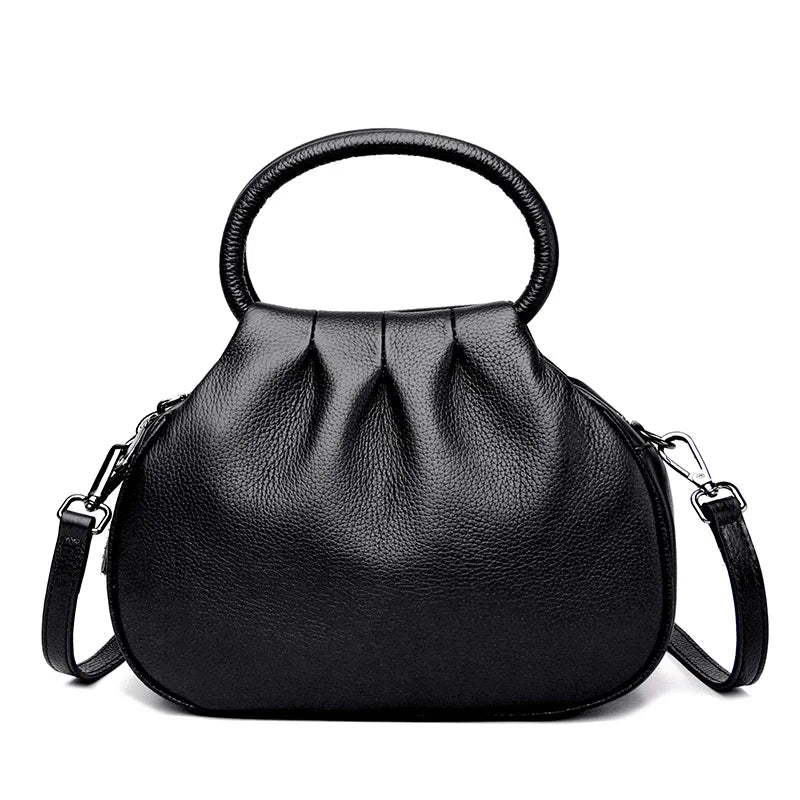 Sac à bandoulière en cuir de vachette 100 % de haute qualité pour femme, sac à main de luxe en cuir de couleur unie