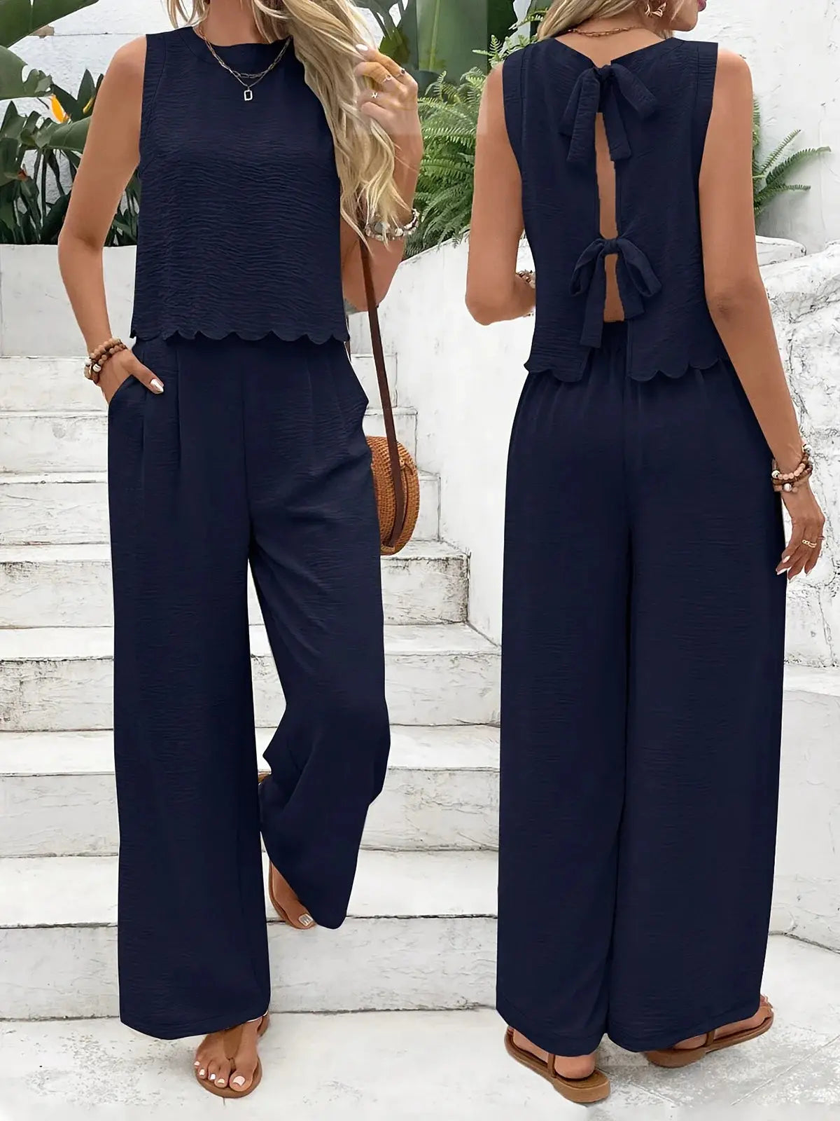 Summer New Women's Fashion Sleeveless Tank Top Casual Pants Set LADYLYS