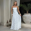 Jacquard Chiffon Long Dress Women's Backless Bandage LADYLYS