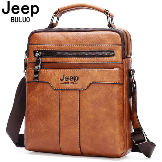 JEEP BULUO sacs à bandoulière pour hommes chauds sac à main en cuir fendu