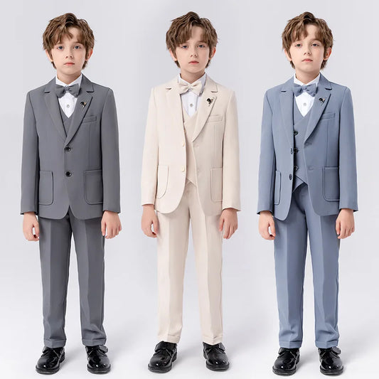 Ensemble de Costume printemps-automne pour enfants, Blazer, pantalon, nœud papillon