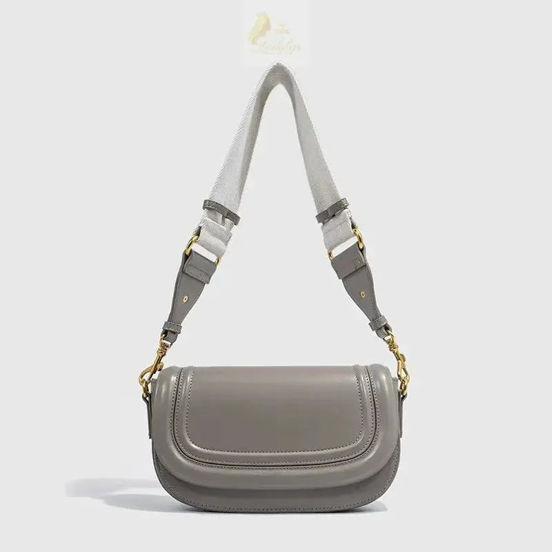 Crossbody Saddlebag with Wide Shoulder Strap Underarm Bag Street Trend PU LADYLYS