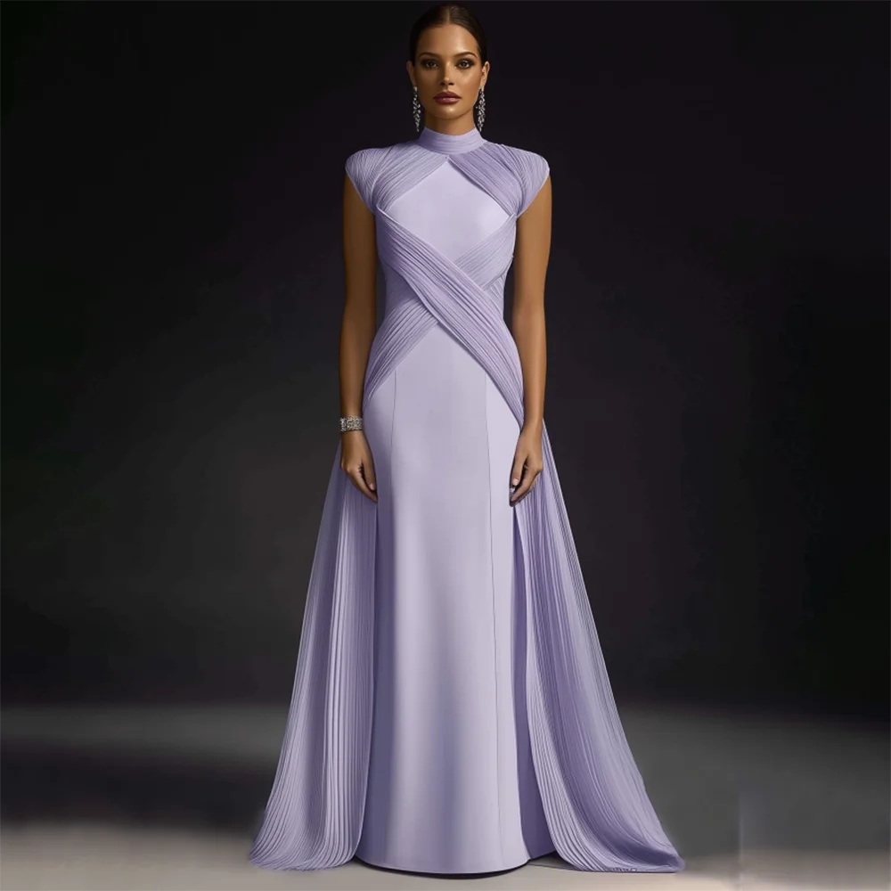 Mermaid Evening Dress High Neck Jersey Evening Gowns for Women LADYLYS