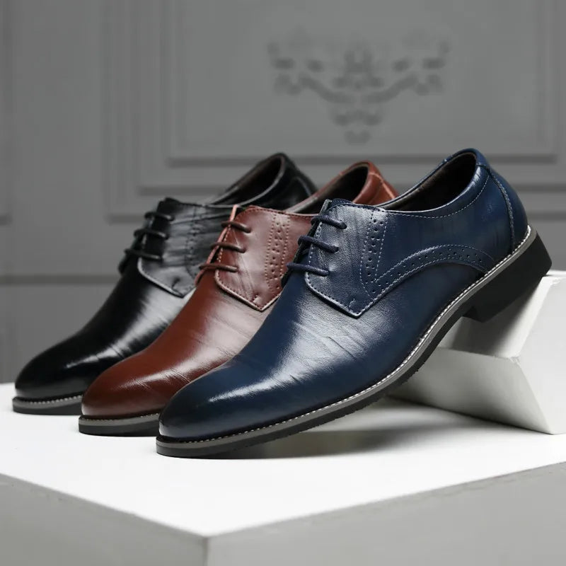 Chaussures habillées classiques pour hommes, bout pointu, semelle souple