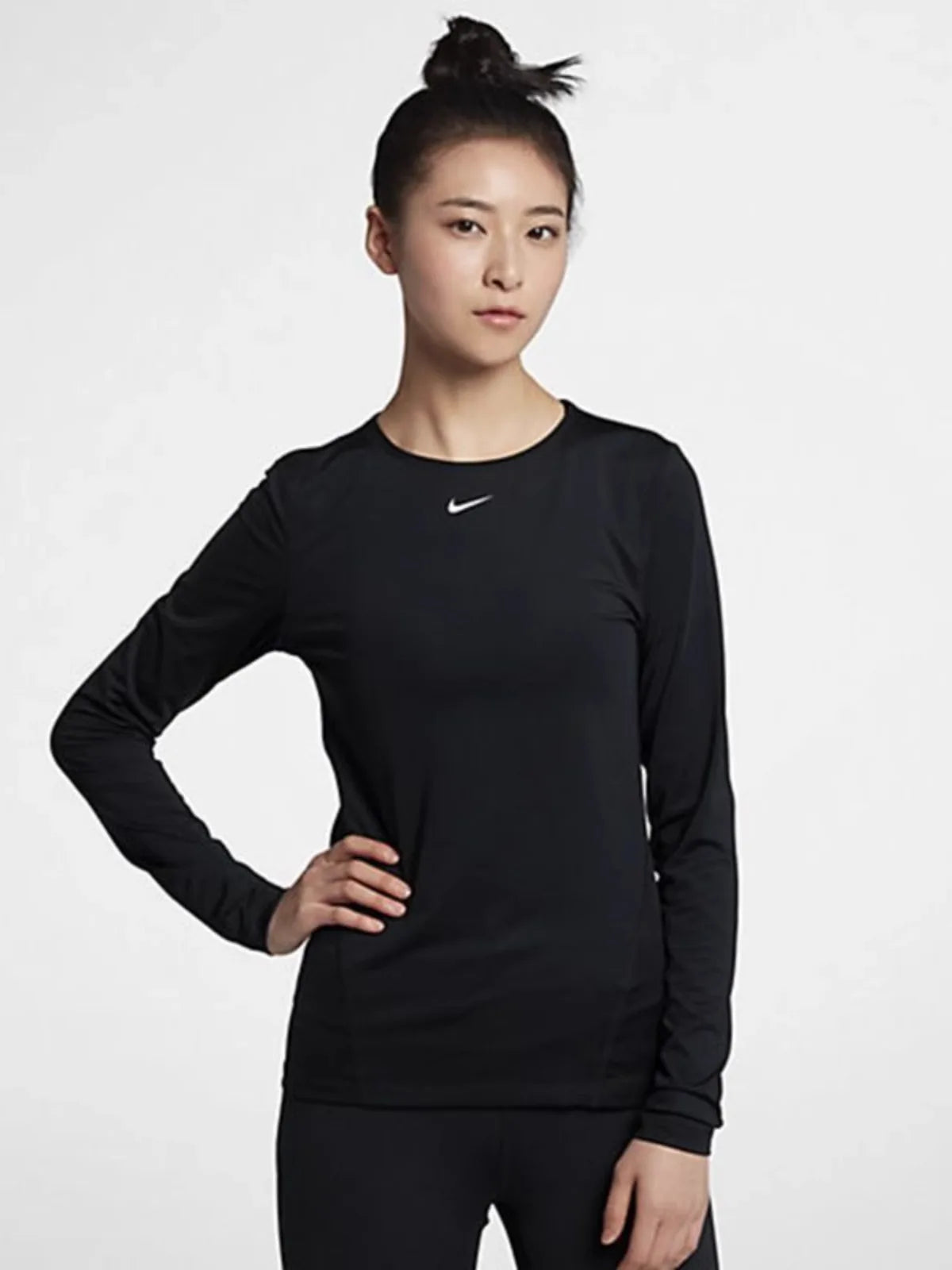 Original Nike femmes col rond manches longues Yoga course respirant sport entraînement haute élasticité séchage rapide