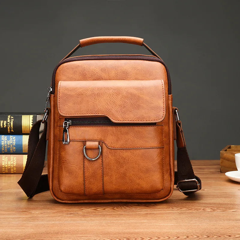 Single-shoulder crossbody bag hand-held vertical large-capacity leather bag breathable and wear-resistant LADYLYS