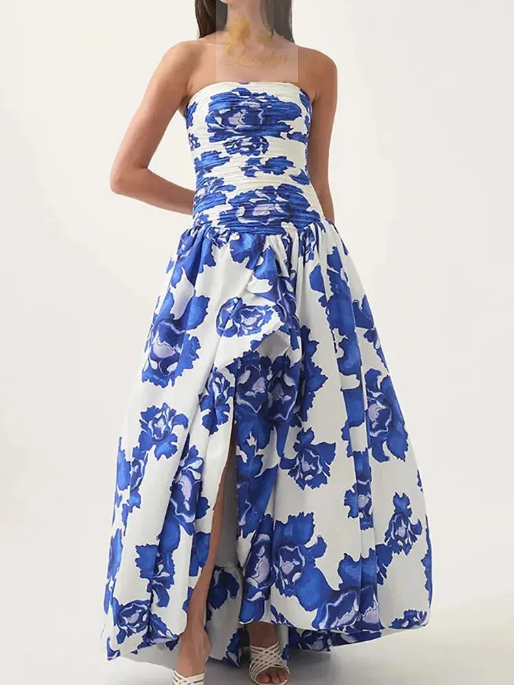 Strapless Fashion Simple Chic Party Maxi Dress LADYLYS