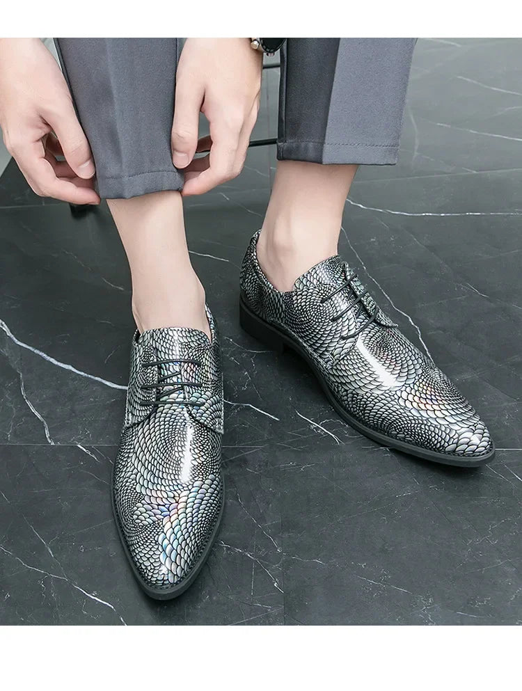 Casual Men's Leather Shoes Plus Size New Model Pointed Trendy Style LADYLYS