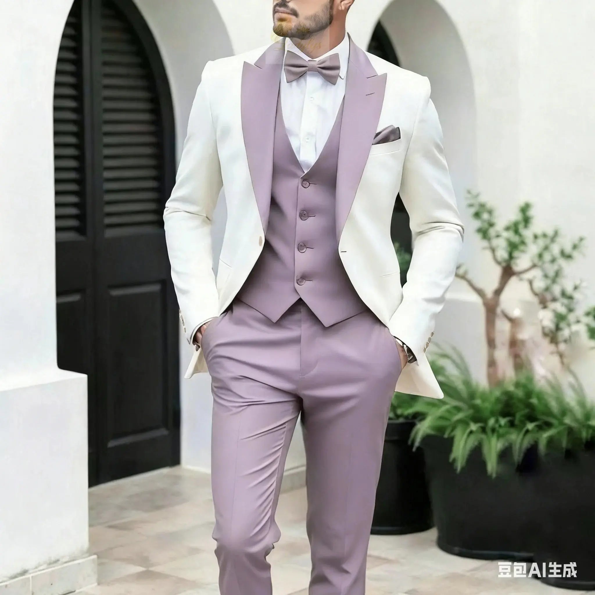 Elegant Wedding Party Grooms Formal Outfits 3 Pieces LADYLYS