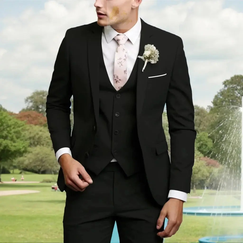 Men's Suits Regular Fit 3 Piece Elegant Tuxedos Set LADYLYS