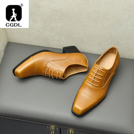 Chaussures d'affaires en cuir à talons hauts pour hommes Oxfords Taille 37-44