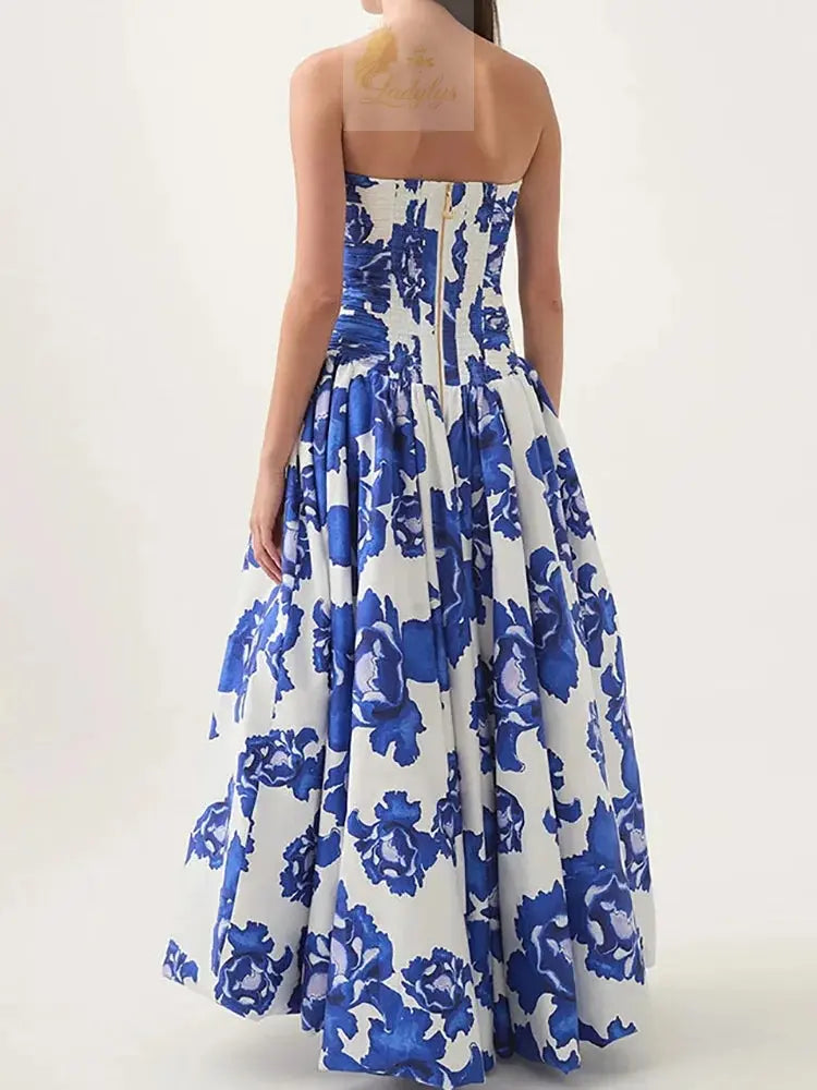 Strapless Fashion Simple Chic Party Maxi Dress LADYLYS