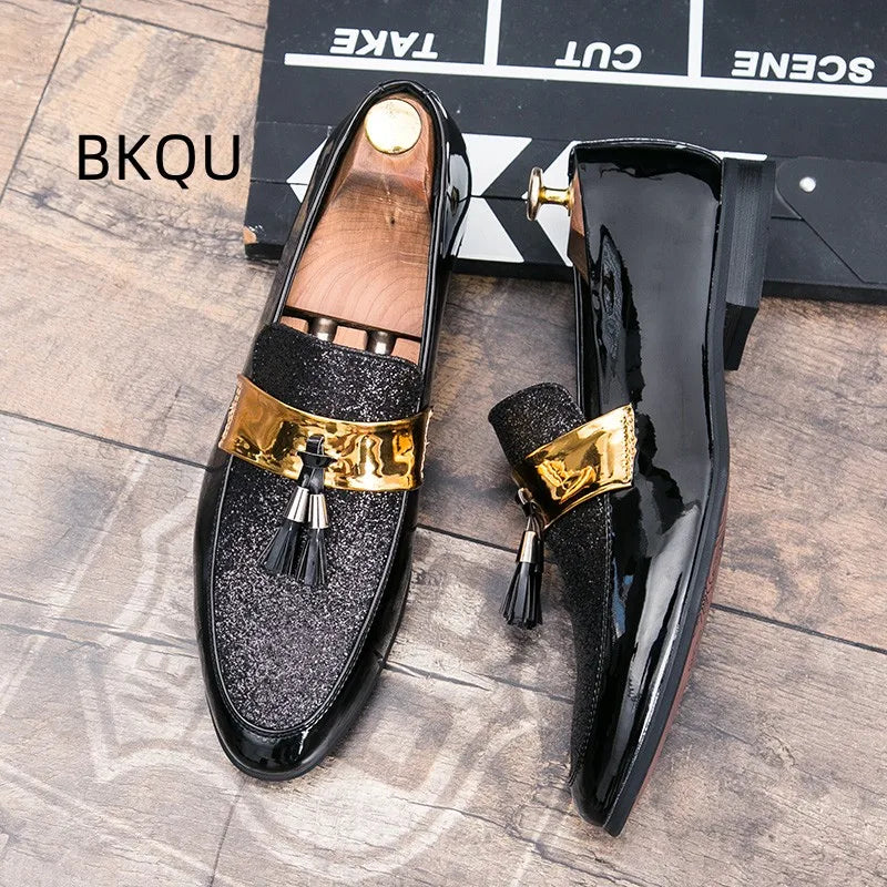 DON Chaussures en cuir pour hommes à bout pointu confortables à la mode