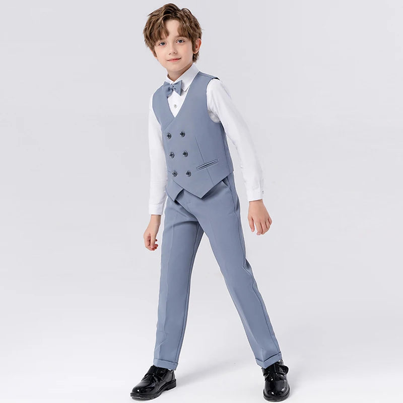 Ensemble de Costume printemps-automne pour enfants, Blazer, pantalon, nœud papillon