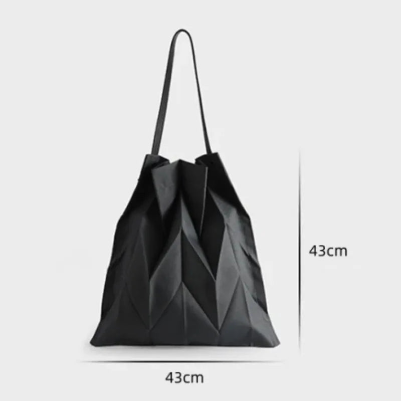 EGCHI Fashion Sacs plissés géométriques pour femmes Style coréen Sac à bandoulière en toile de grande capacité