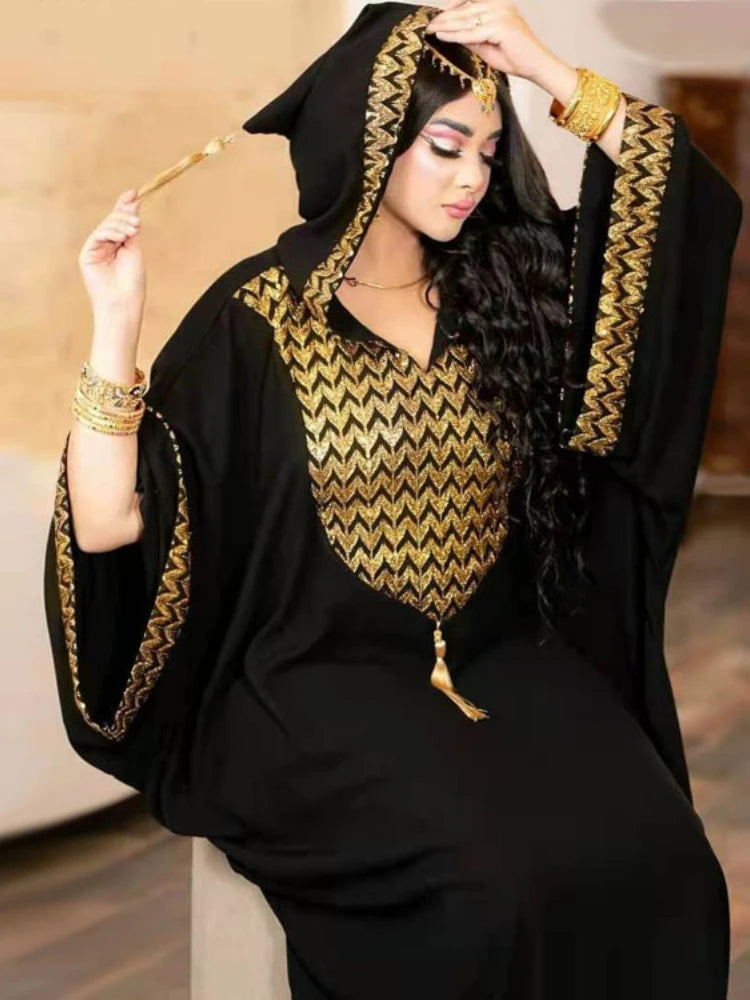 Robe Musulmane africaine de dubaï pour femmes, Abaya à capuche