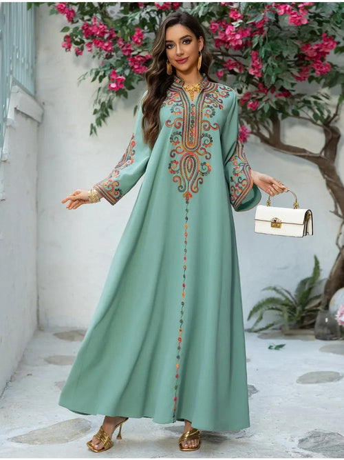 Abaya Dress Embroidery Vestidos Largos Islam LADYLYS