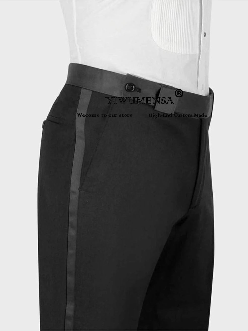 Costumes de mariage de luxe pour hommes faits à la main en argent perlé noir veste florale pantalon 2 pièces