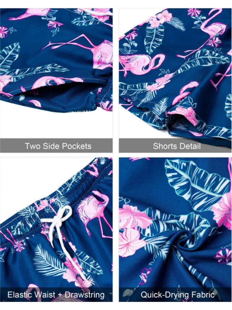 Men's Shirt Shorts Set Two Piece 3D Leaf Print Hawaiian Style LADYLYS