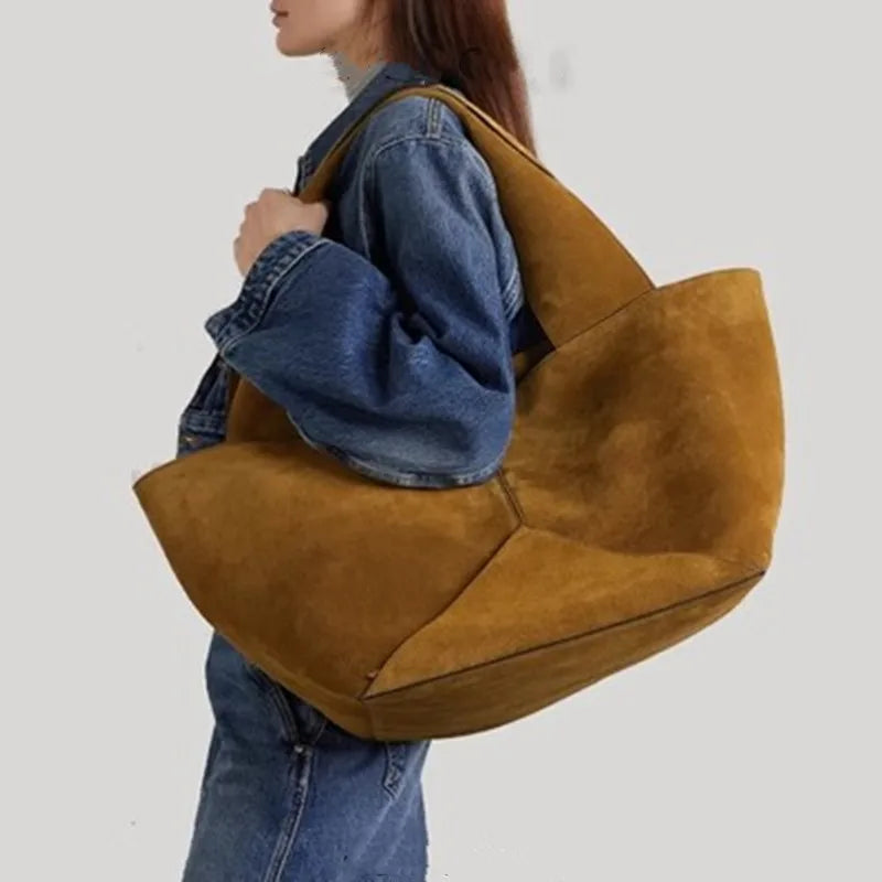 Sac seau en daim pour femme Sac à bandoulière Shoppers Grande capacité